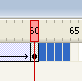Deleted ghost frames turn blue.
