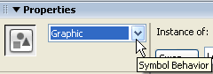 The behavior of a symbol can be changed in the Property Inspector