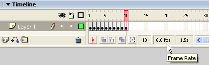 Frame Rate button in the Timeline window