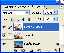 Layer stack with three layers.